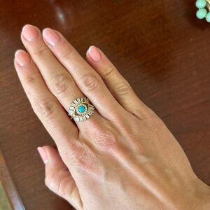 Elegant Gold and Turquoise Ring
